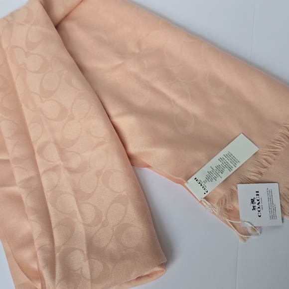 Coach Accessories - Coach Blush Pink Signature C Wrap Scarf NWT